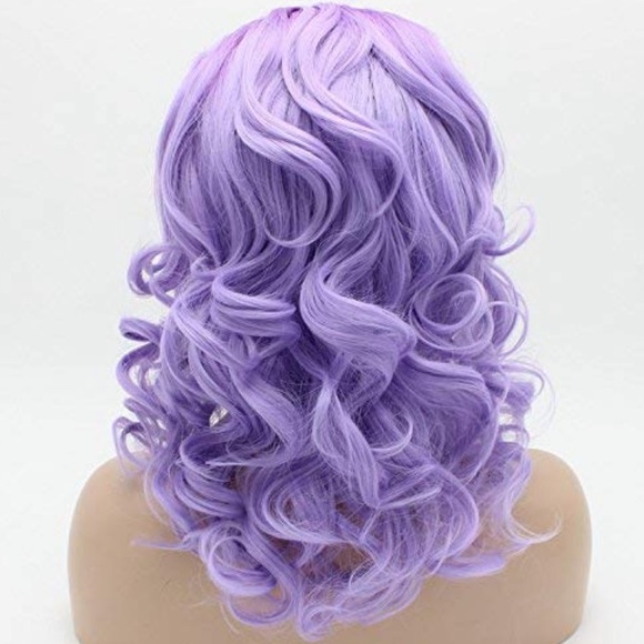 - EVERY 16” PURPLE OMBRÉ CURLY Lace Front Wig main image 4